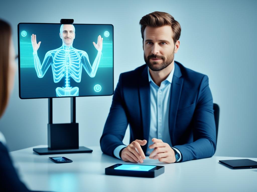 Hologramas em videochamadas profissionais Hologramas em videochamadas profissionais