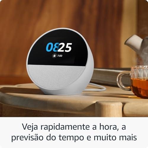 Novo Echo Spot com Alexa (2024) | Despertador inteligente com som vibrante | Cor Preta Novo Echo Spot com Alexa (2024) | Despertador inteligente com som vibrante | Cor Preta