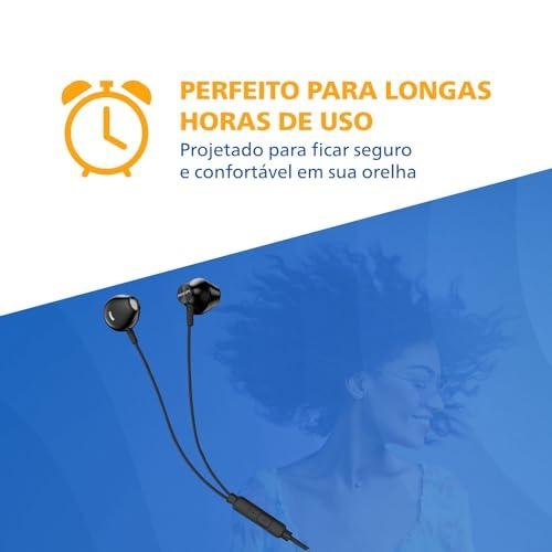 Fone de Ouvido Philips com Microfone - Preto Fone de Ouvido Philips com Microfone - Preto
