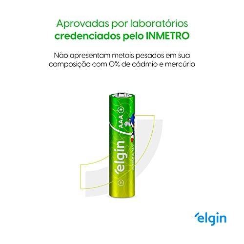 Pilha Alcalina, Elgin, Palito AAA, Blister com 4 Pilha Alcalina, Elgin, Palito AAA, Blister com 4
