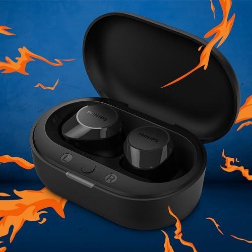 Fone de ouvido sem fio TWS Philips TAT1209BK/00 na cor preto, com bluetooth, microfone, tecnologia IPX4 e 18 horas de reprodução. Fone de ouvido sem fio TWS Philips TAT1209BK/00 na cor preto, com bluetooth, microfone, tecnologia IPX4 e 18 horas de reprodução.