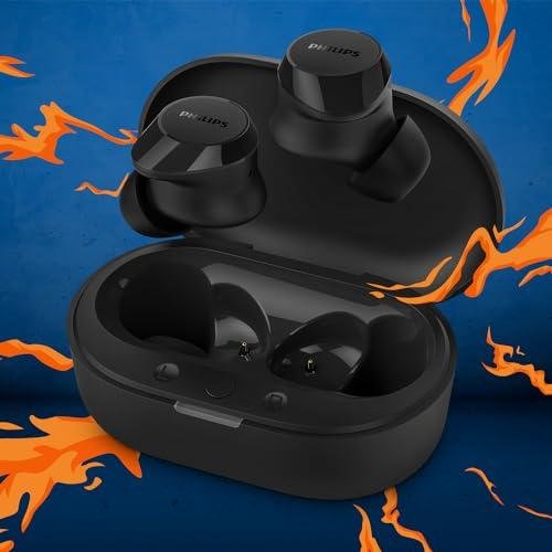 Fone de ouvido sem fio TWS Philips TAT1209BK/00 na cor preto, com bluetooth, microfone, tecnologia IPX4 e 18 horas de reprodução. Fone de ouvido sem fio TWS Philips TAT1209BK/00 na cor preto, com bluetooth, microfone, tecnologia IPX4 e 18 horas de reprodução.
