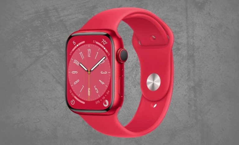Apple Watch Series 8 (GPS), Smartwatch com caixa (PRODUCT) RED de alumínio – 45 mm • Pulseira esportiva (PRODUCT) RED – Padrão 2 Apple Watch Series 8