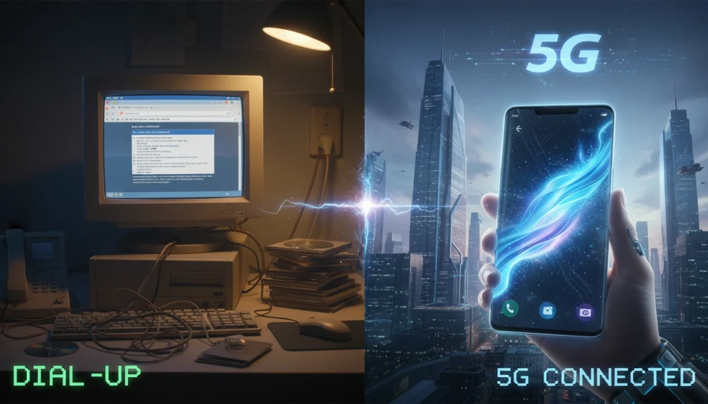 Diagrama técnico explicando o protocolo TCP/IP e como ele permitiu que a internet surgisse como uma rede global.