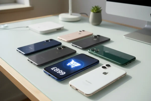 Smartphones modernos em uma mesa, representando os melhores celulares custo benefício 2026.