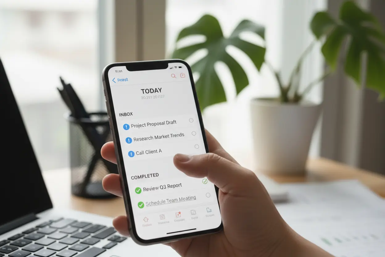Gerenciando Tarefas com Apps Interface de aplicativo de gerenciamento de tarefas no celular