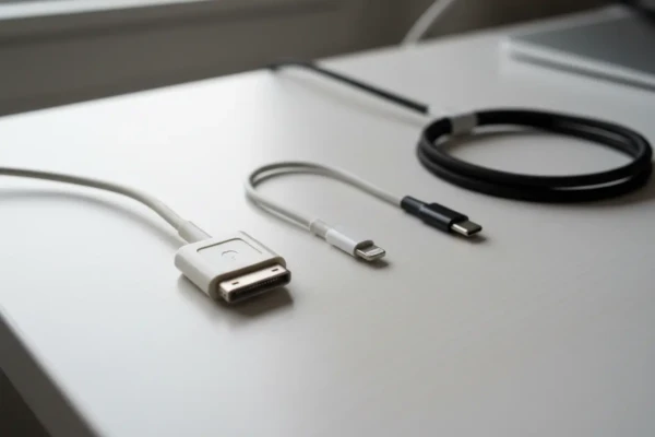 Por que o carregador do iphone mudou várias vezes: comparação de cabos.