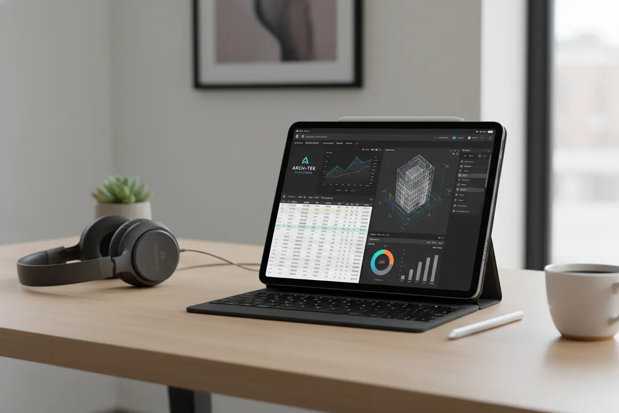 Tablet com acessórios para produtividade