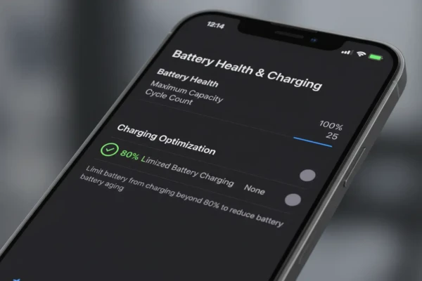 Configuração para carregar celular até 80% no iOS 17.4