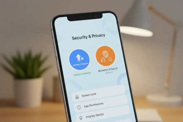 Tela de configurações de segurança para proteger celular de invasores