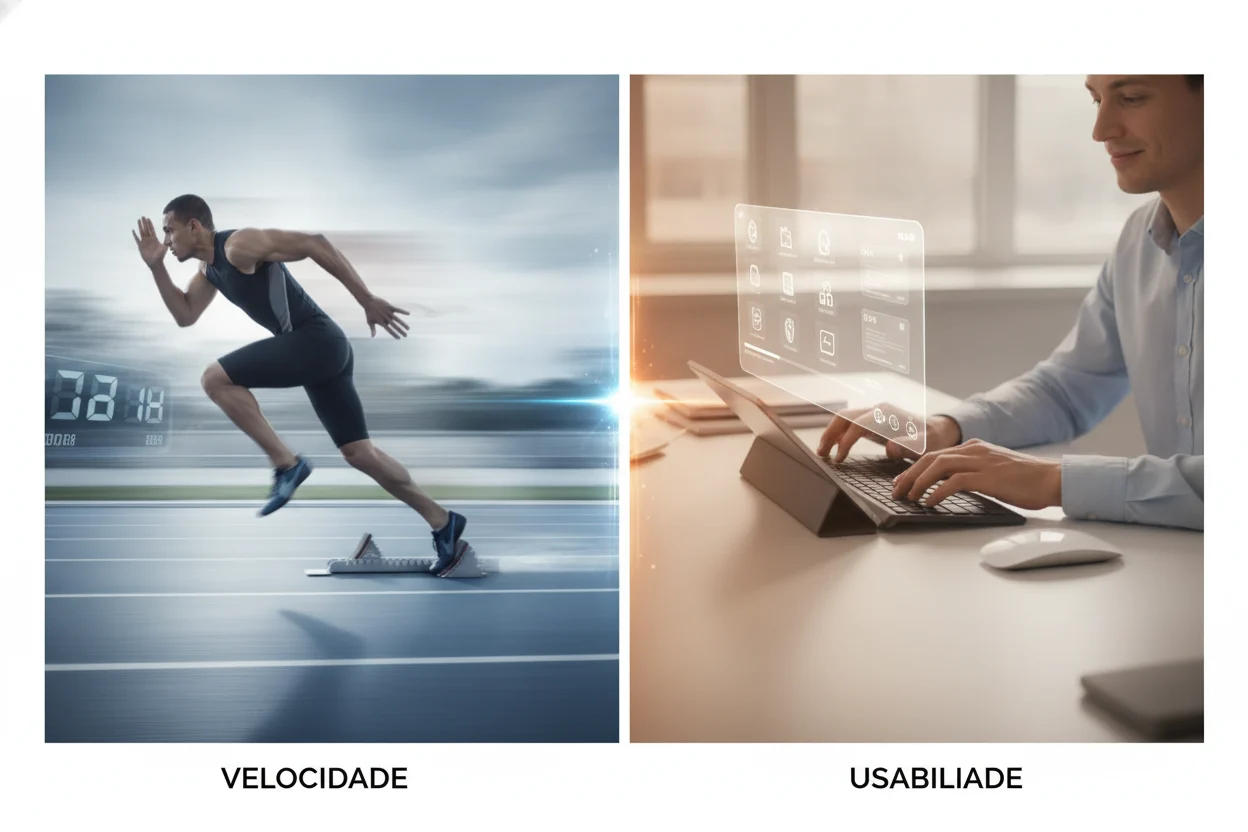 Comparativo de velocidade e usabilidade 