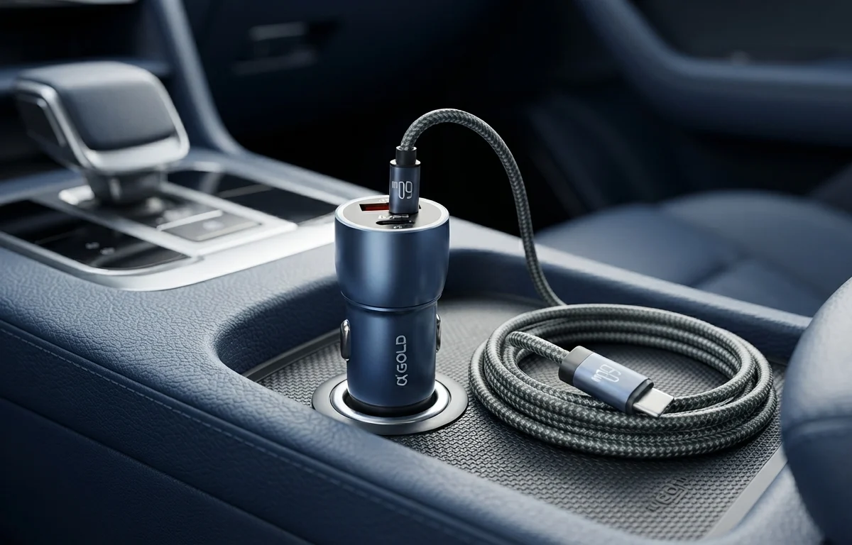 Carregador Veicular Turbo 60W USB 3.0 + USB-C 2