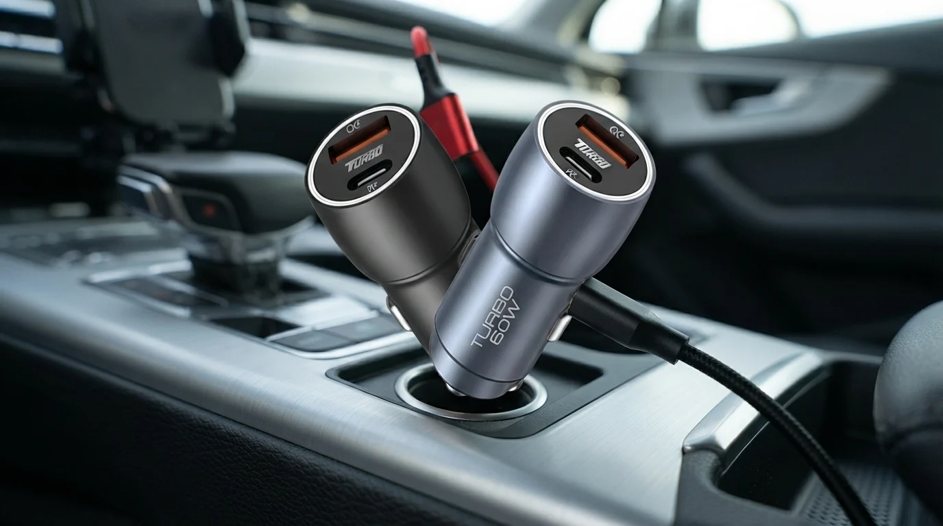 Carregador Veicular Turbo 60W USB 3.0 + USB-C 2