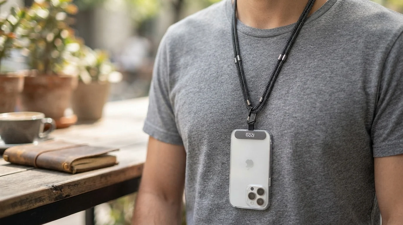 i2GO, Cordão Para Smartphone Preto com Cinza