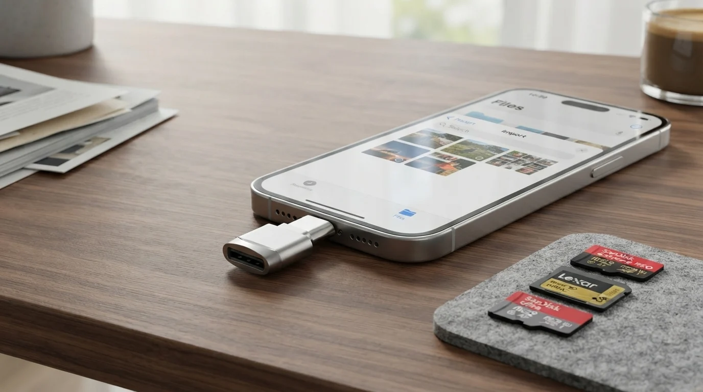 Leitor de cartão micro SD compatível com iPhone