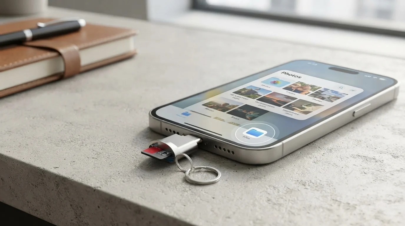 Leitor de cartão micro SD compatível com iPhone
