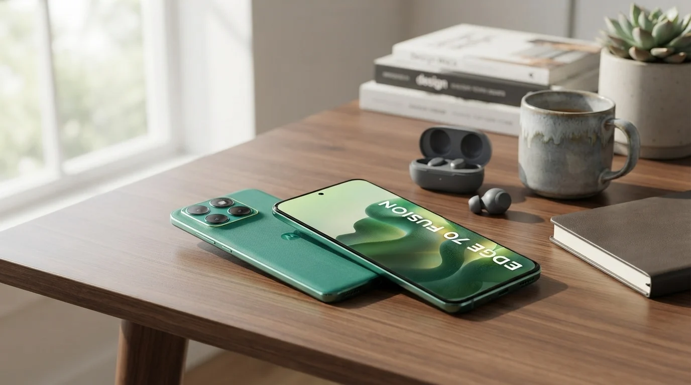 Smartphone Motorola Edge 70 Fusion 5G 256GB, Verde | 24GB (8GB RAM + 16GB RAM Boost), Camera 50MP Sony Lytia 710, Tela 1.5K Extreme Amoled 144hz