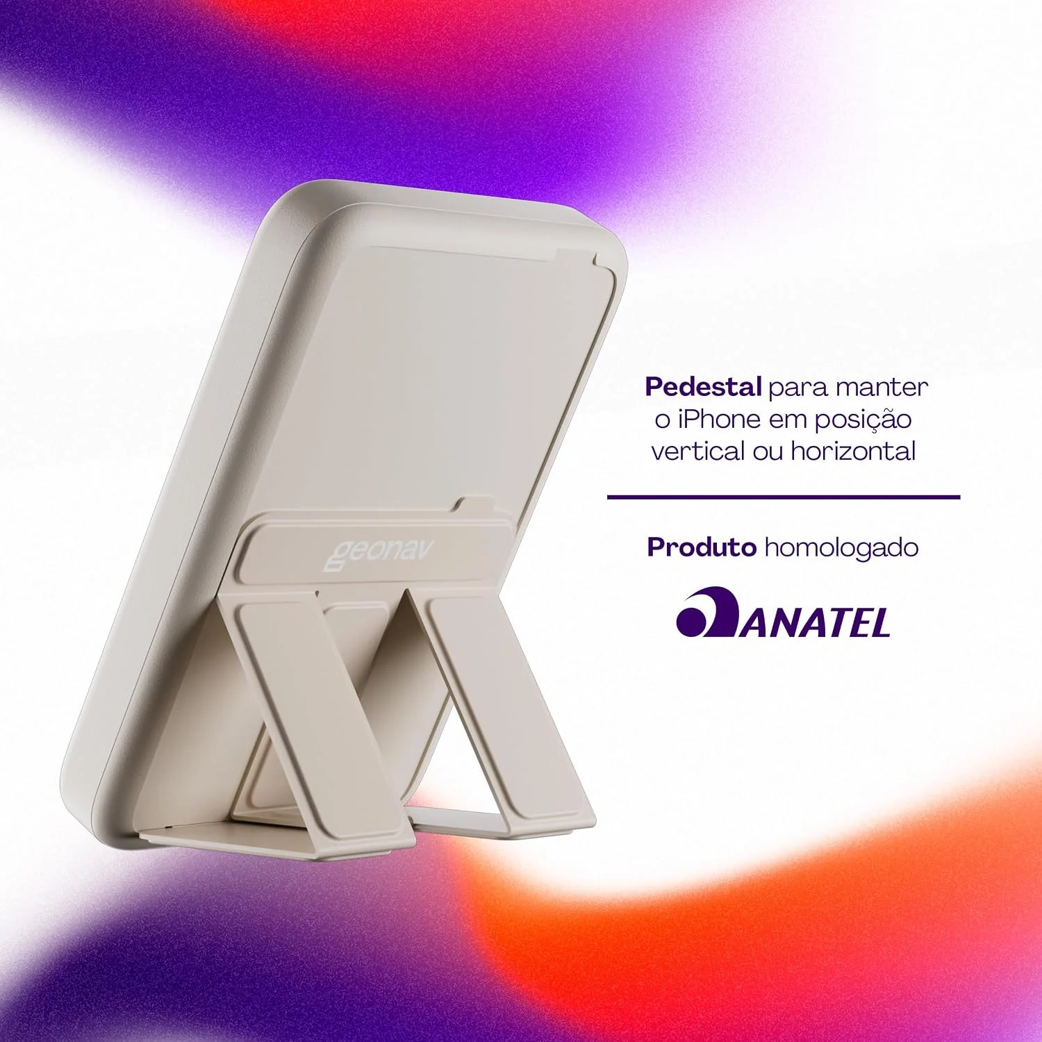 Geonav Power Bank MagSafe com suporte dobrável e carregamento por indução